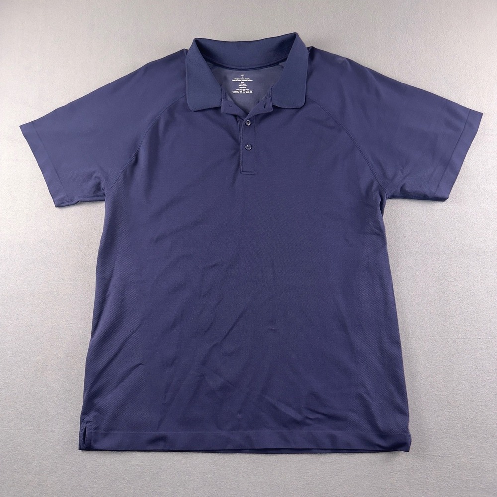 Fabletics Mens XL Navy Blue Short Sleeve Active Performance Polo Shirt RN134638
